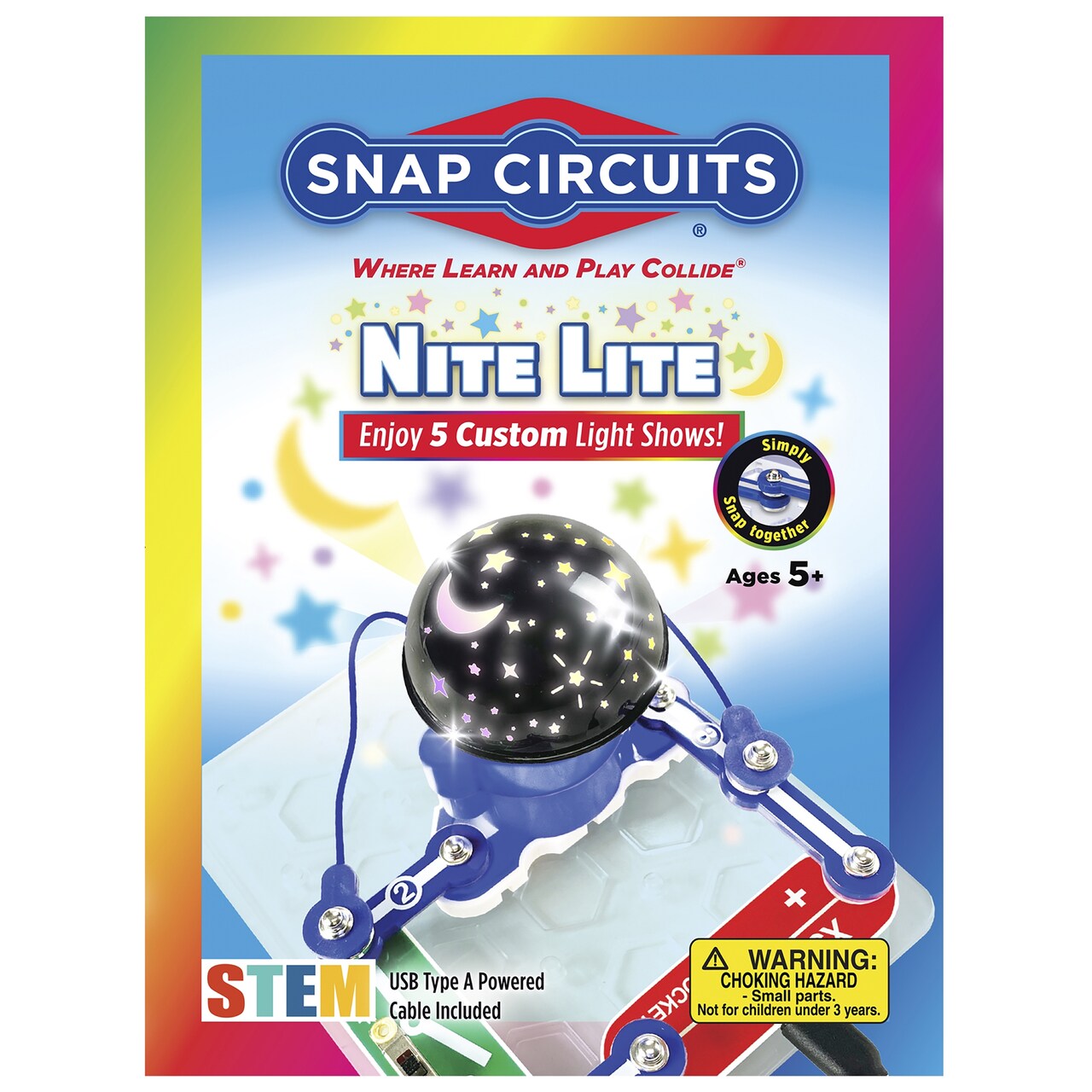 Snap Circuits: Nite Lite - Build Own Night Light Kit, 5 Light Projection Shows, Electronics Exploration, STEM Educational Toy, SCNITELITE, Kids Age 5+